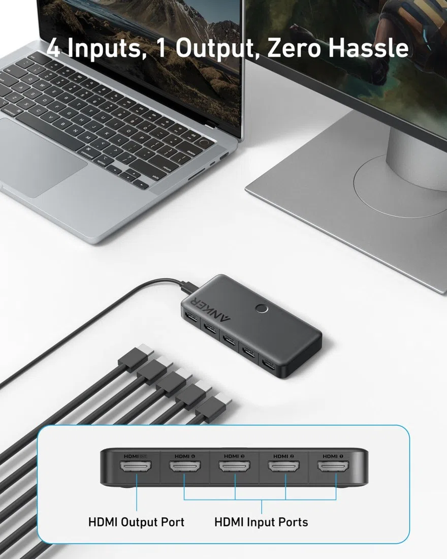 Anker HDMI Switch (4 in 1 Out, 4K HDMI) view 2