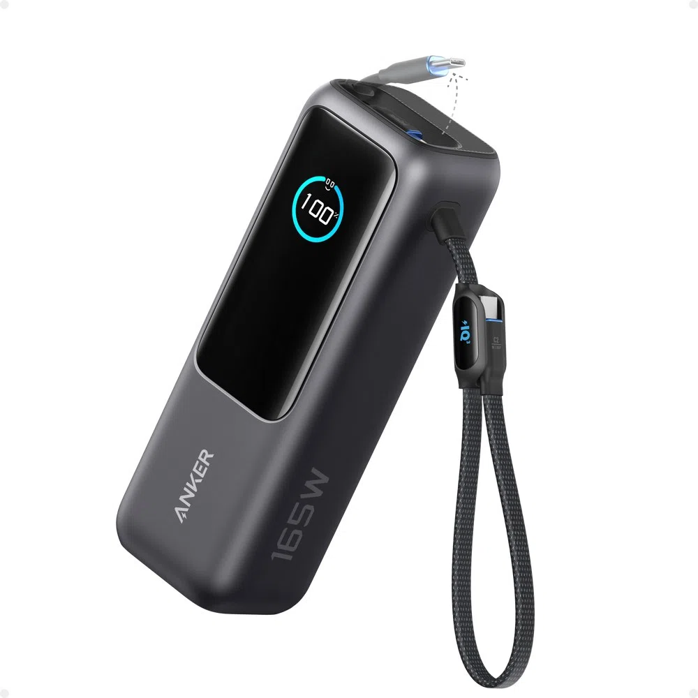 Anker Laptop Power Bank (25K, 165W, Built-In and Retractable Cables)