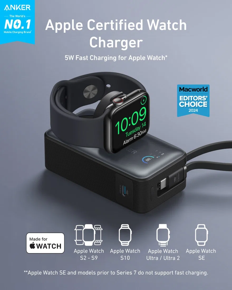 Anker MagGo Power Bank (10K, 35W, For Apple Watch) view 2