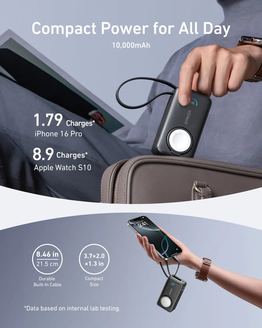 Anker MagGo Power Bank (10K, 35W, For Apple Watch) view 4