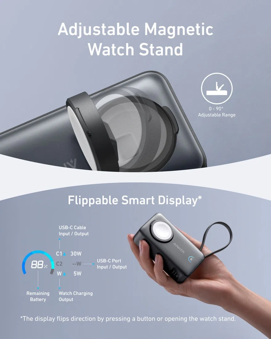 Anker MagGo Power Bank (10K, 35W, For Apple Watch) view 5