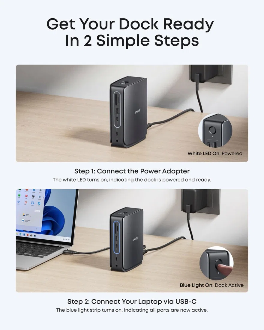 Anker Nano Docking Station (13-in-1, Triple Display, Built-In Removable Hub) view 5