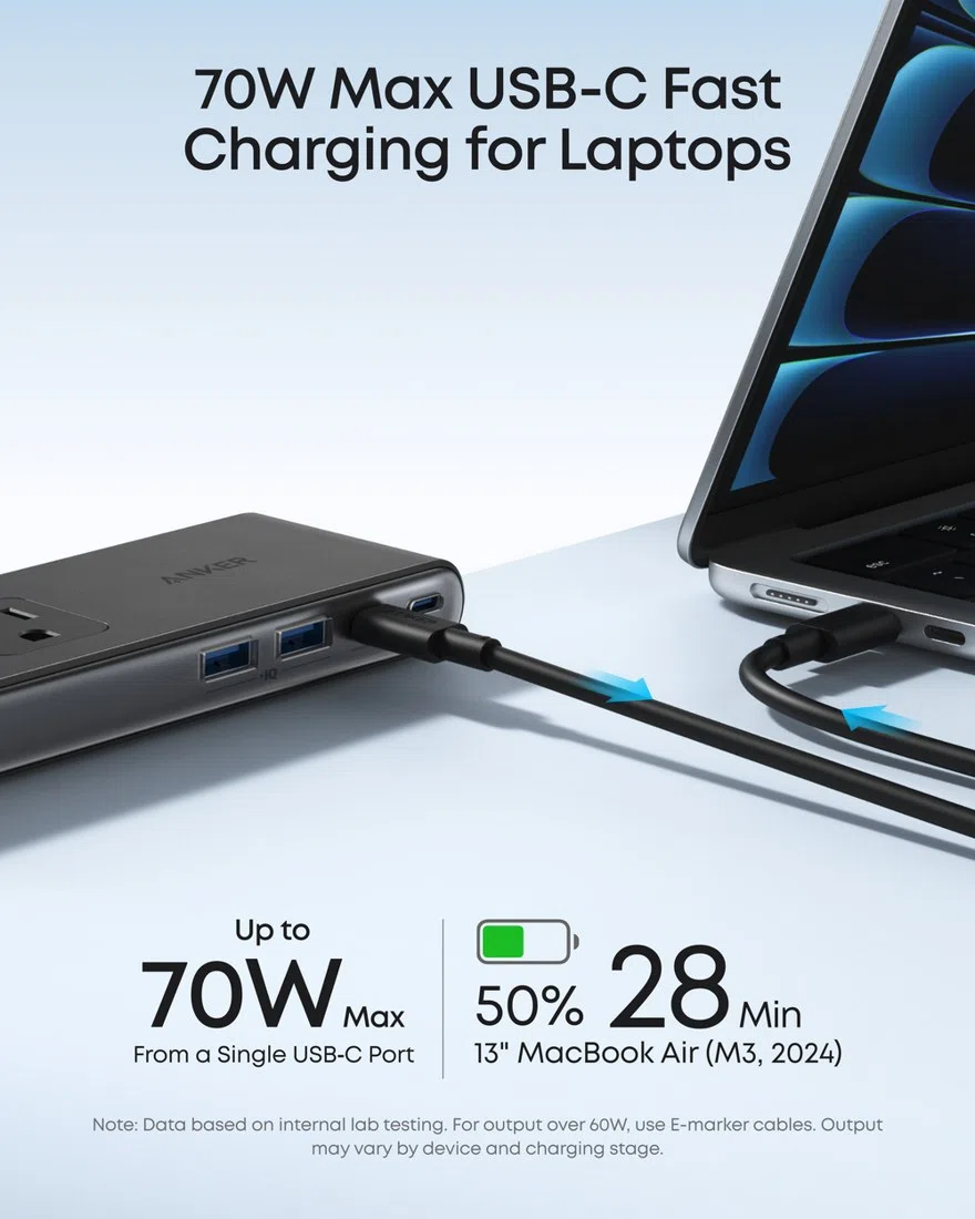 Anker Nano Power Strip (10-in-1, 70W, Clamp) view 3