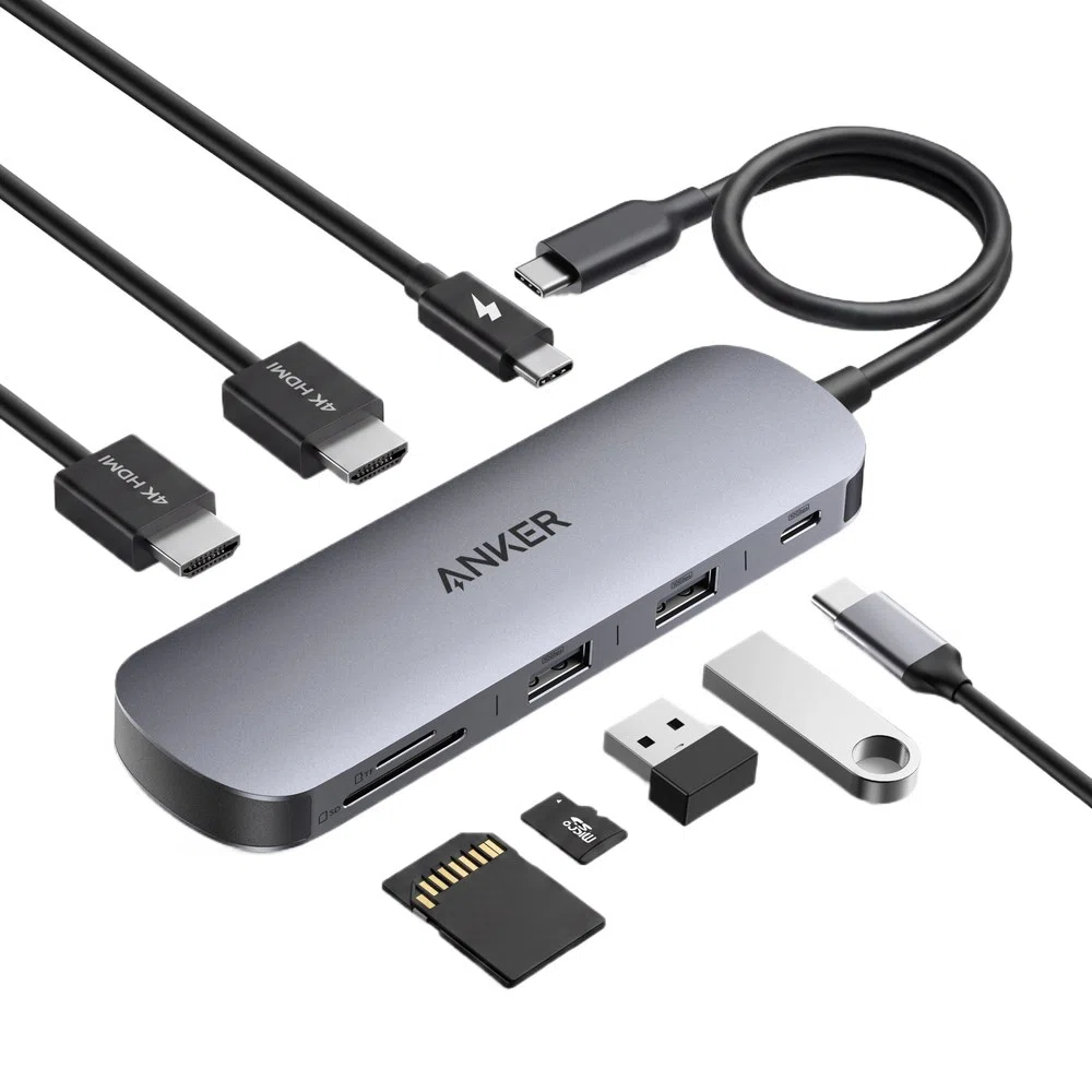 Anker Nano USB-C Hub (8-in-1, Dual Display)