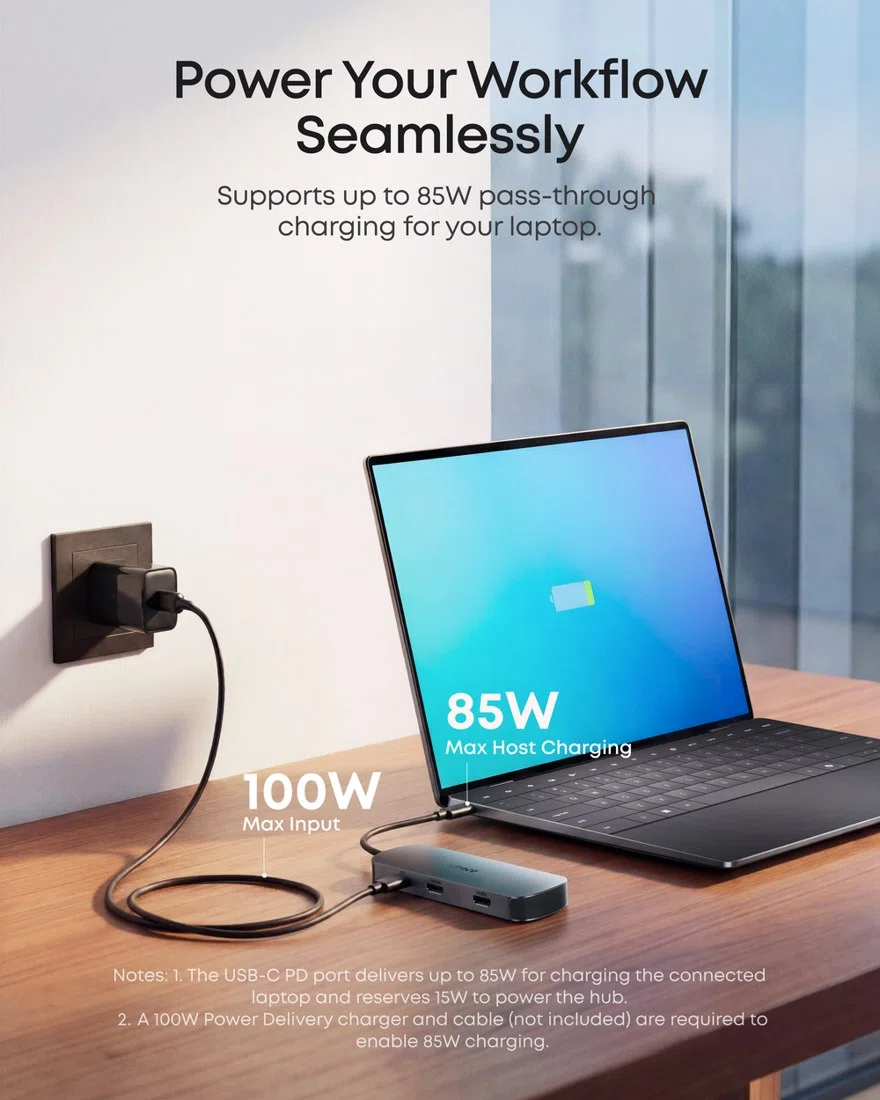 Anker Nano USB-C Hub (8-in-1, Dual Display) view 6