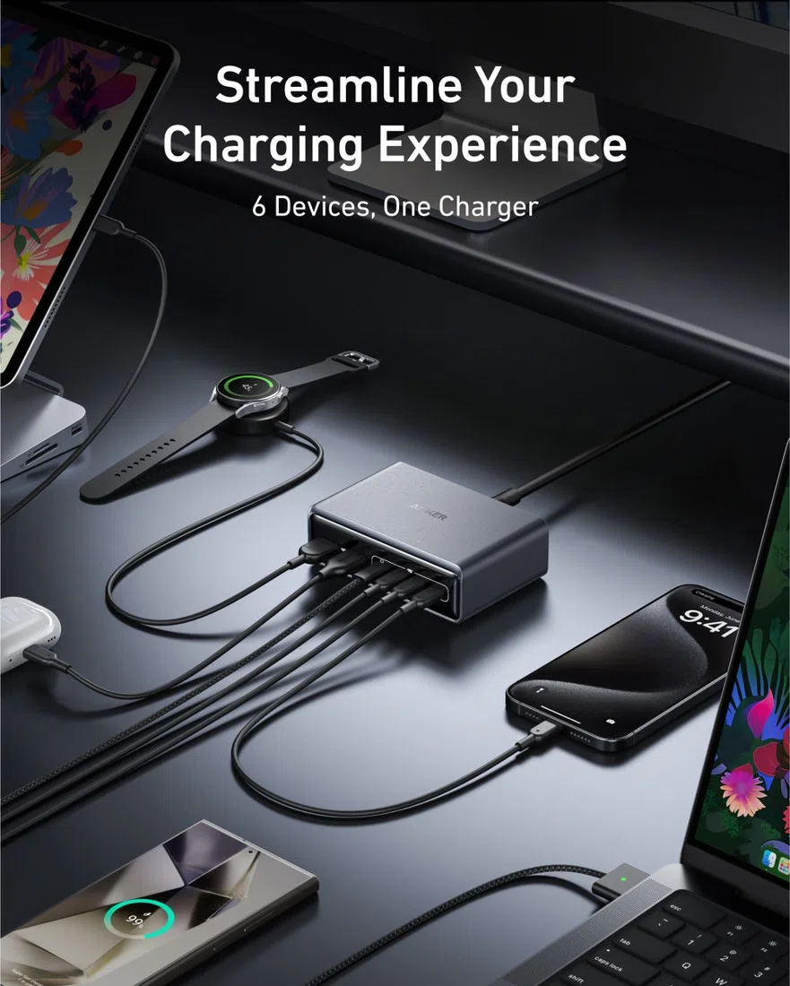 Anker Prime Charger (200W, 6 Ports, GaN) view 4