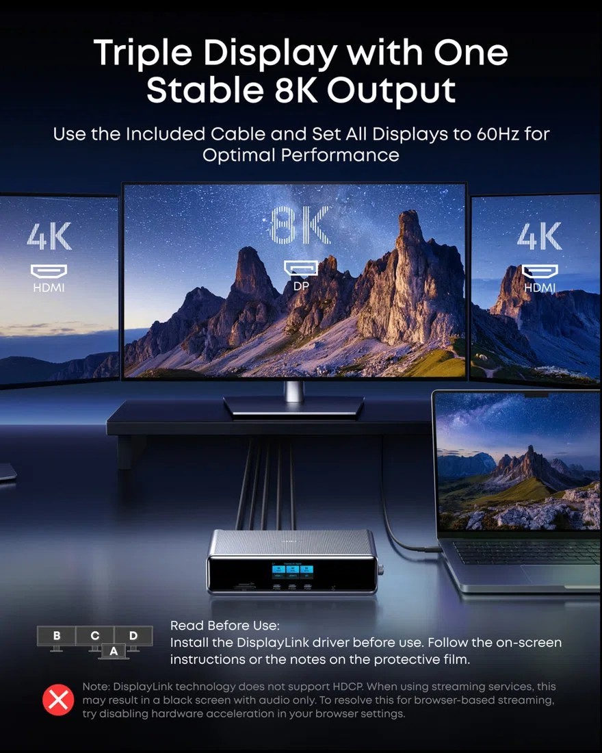 Anker Prime DL7400 Docking Station (14-in-1, Triple Display, DisplayLink) view 4