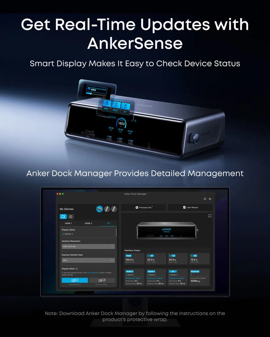 Anker Prime DL7400 Docking Station (14-in-1, Triple Display, DisplayLink) view 5