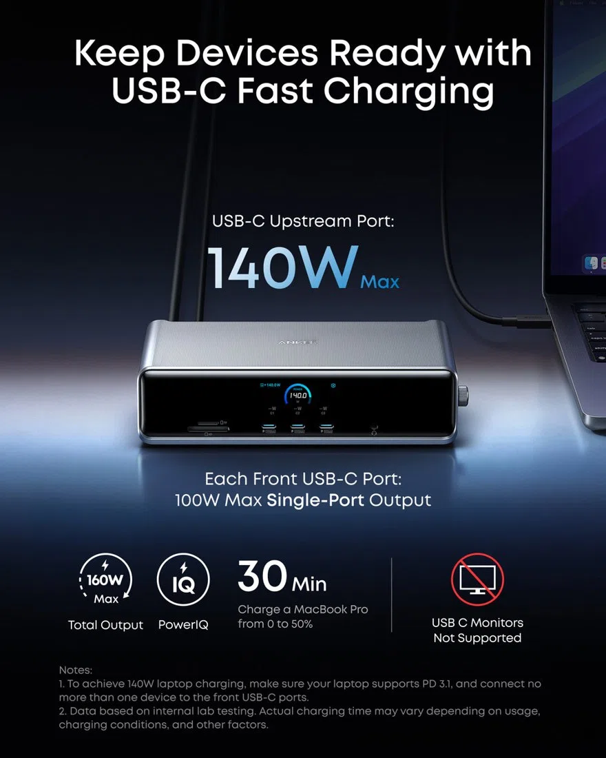 Anker Prime DL7400 Docking Station (14-in-1, Triple Display, DisplayLink) view 6
