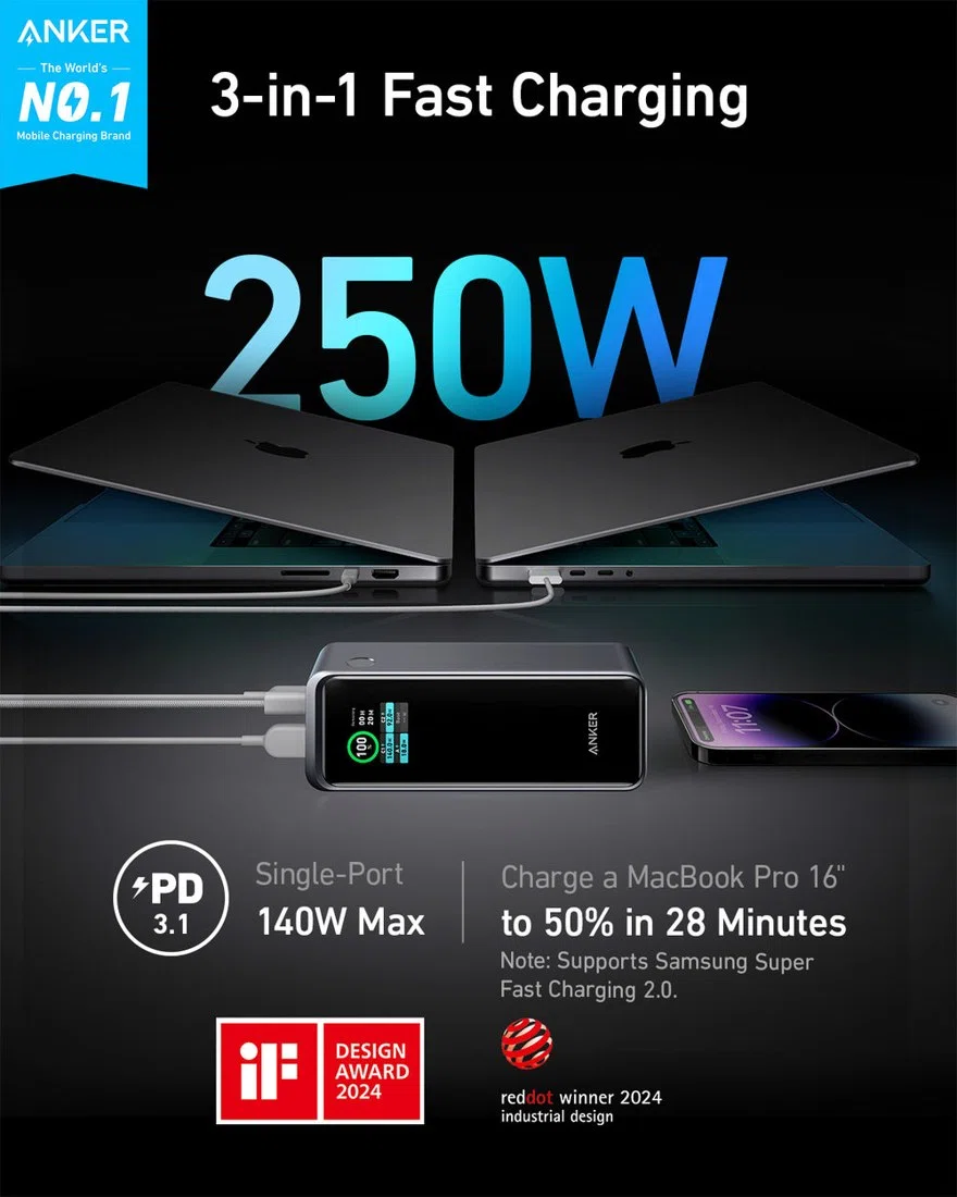 Anker Prime Power Bank (27K, 250W) view 2