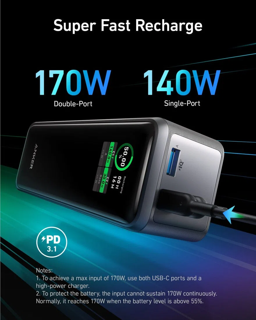 Anker Prime Power Bank (27K, 250W) view 5
