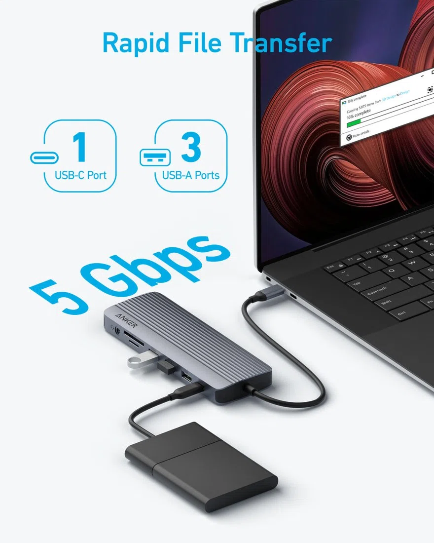 Anker USB-C Hub (14-in-1, Triple Display) view 5