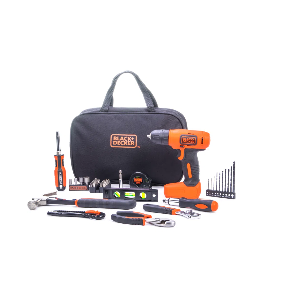BLACK+DECKER 8V Drill & Home Tool Kit, 57 Piece view 3