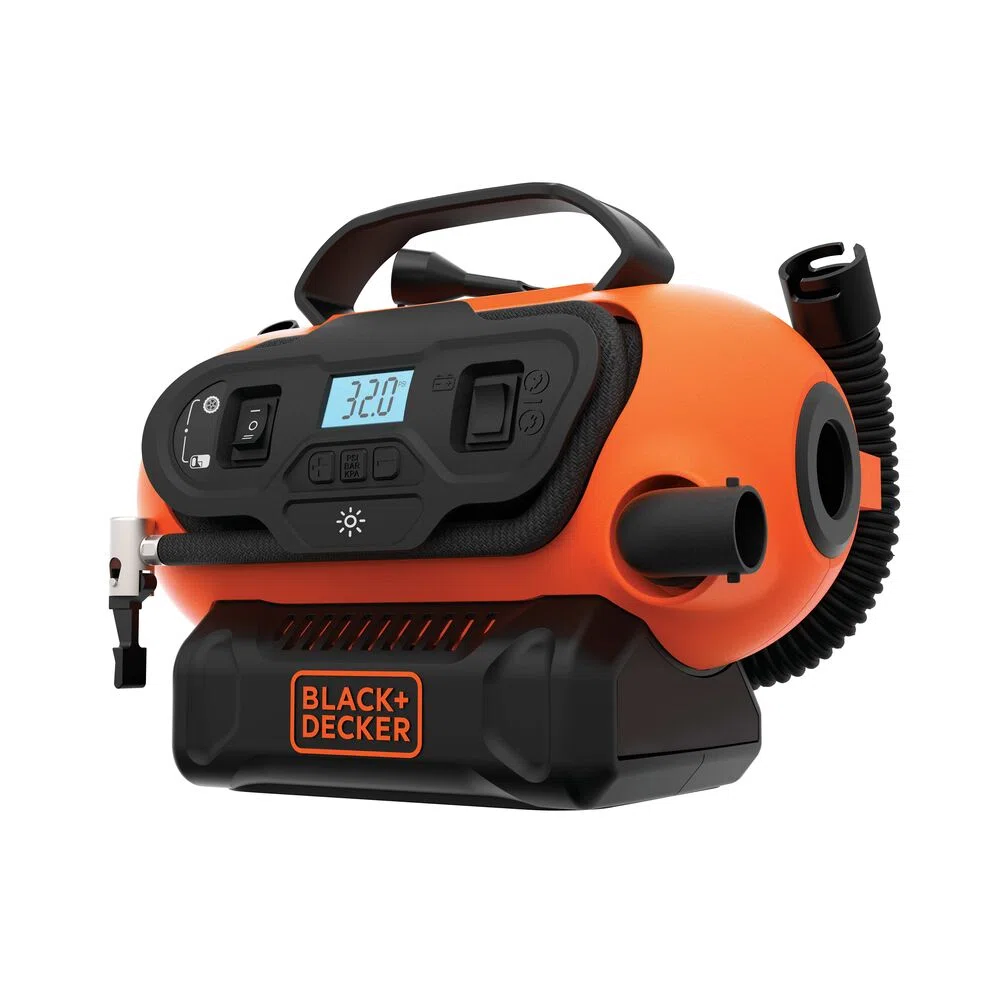 BLACK+DECKER 20V MAX Cordless Tire Inflator, Cordless & Corded Power, Tool Only