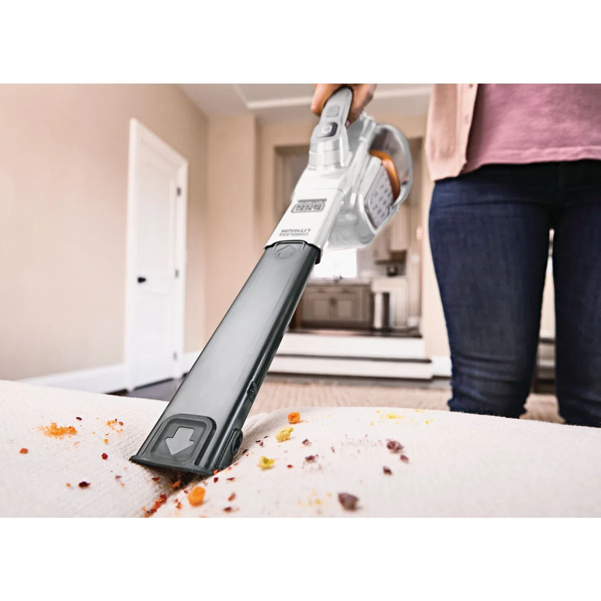 BLACK+DECKER dustbuster Handheld Vacuum, Cordless, AdvancedClean+, White, Extra Long Crevice Tool view 2