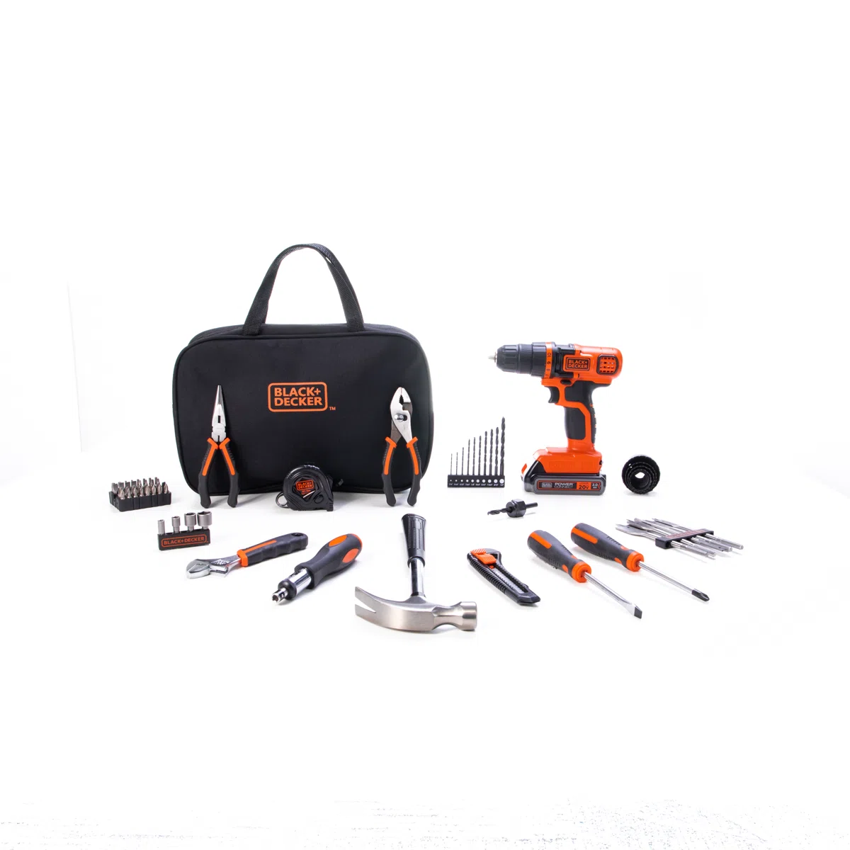 BLACK+DECKER 20V MAX POWERCONNECT Cordless Drill/Driver With 68-Piece Project Kit and Tool Bag, Battery and Charger Included view 3